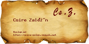 Csire Zalán névjegykártya